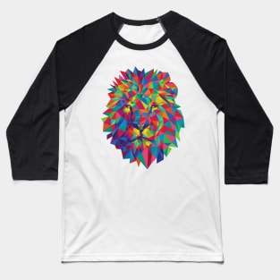 Rainbow Geometric Lion Art Baseball T-Shirt